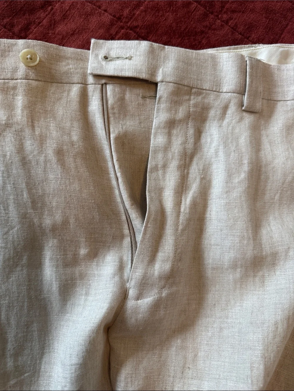 Calvin Klein Mens Linen Flat Front Pant